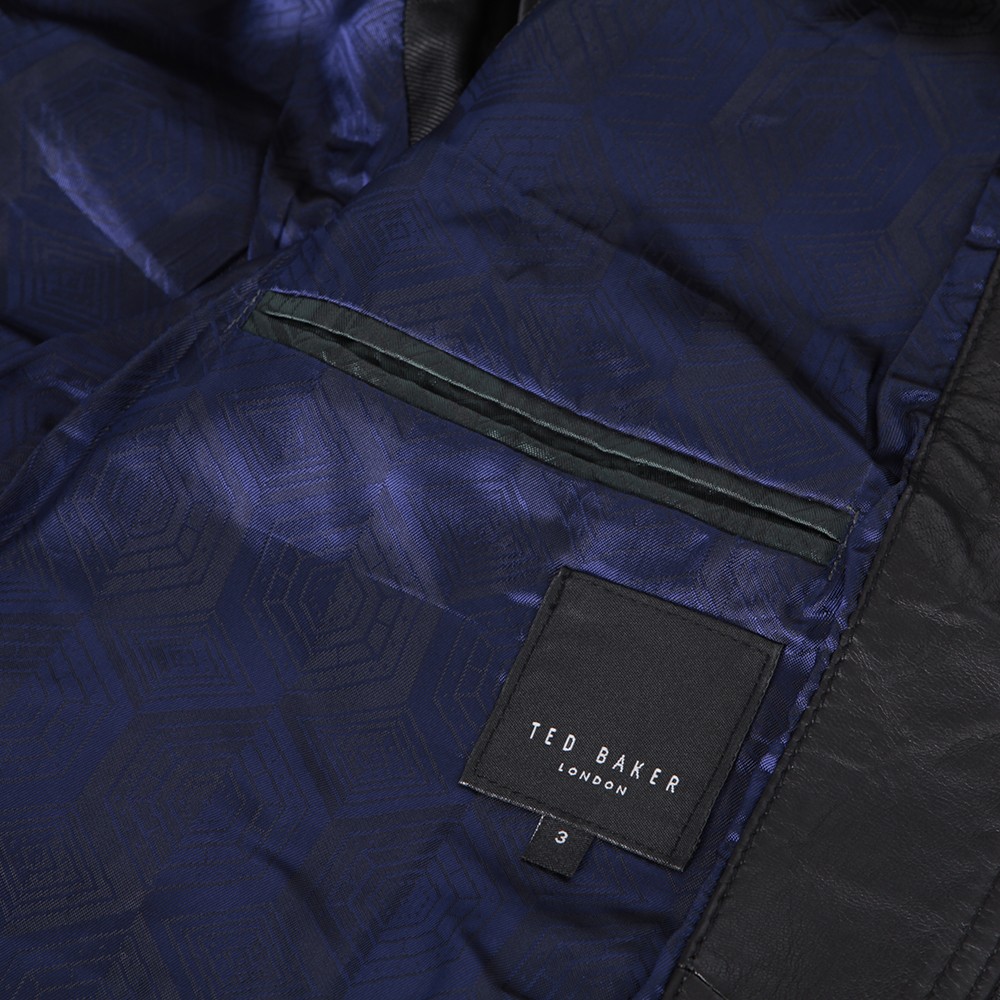 Ted Baker Wildone Black Leather Biker Jacket Masdings Ted Baker Wildone Black Leather Biker Jacket Main Image