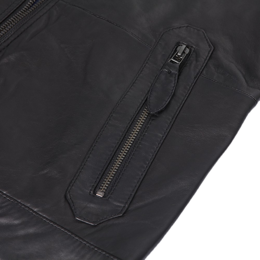 Ted Baker Wildone Black Leather Biker Jacket Masdings Ted Baker Wildone Black Leather Biker Jacket Main Image
