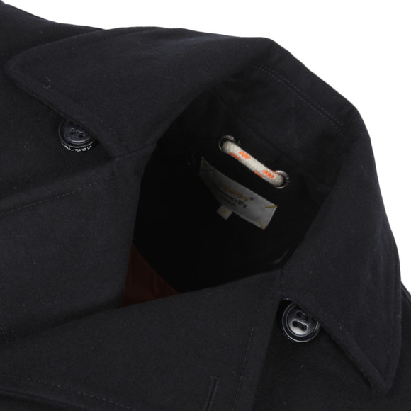 Superdry Blockade Aviator Pea Coat In Grey For Men Lyst New Mens Superdry Commodity Slim Peacoat Dark Navy