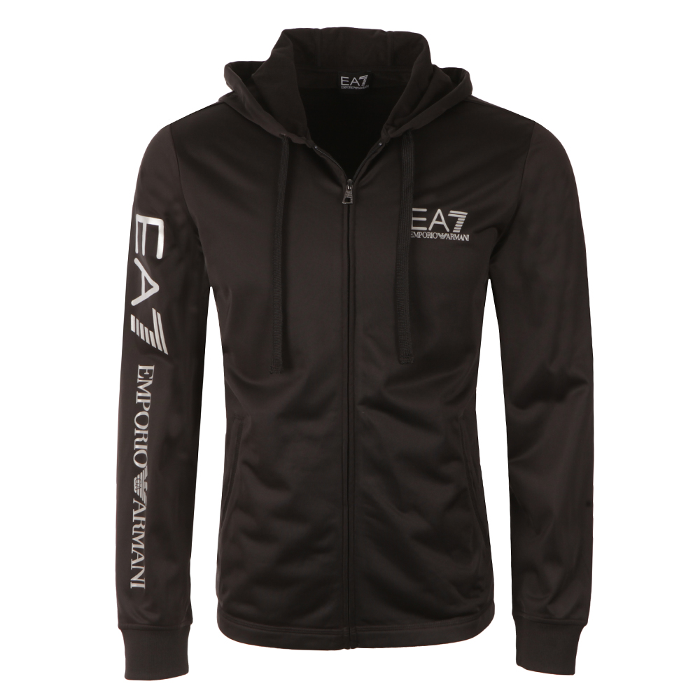 EA7 Emporio Armani Full Zip Sleeve Logo Tricot Hoody | Masdings