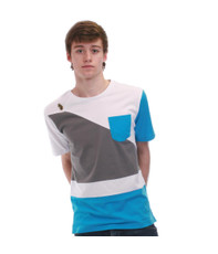 Luke 75 Mile White/Grey Crew Neck Tee